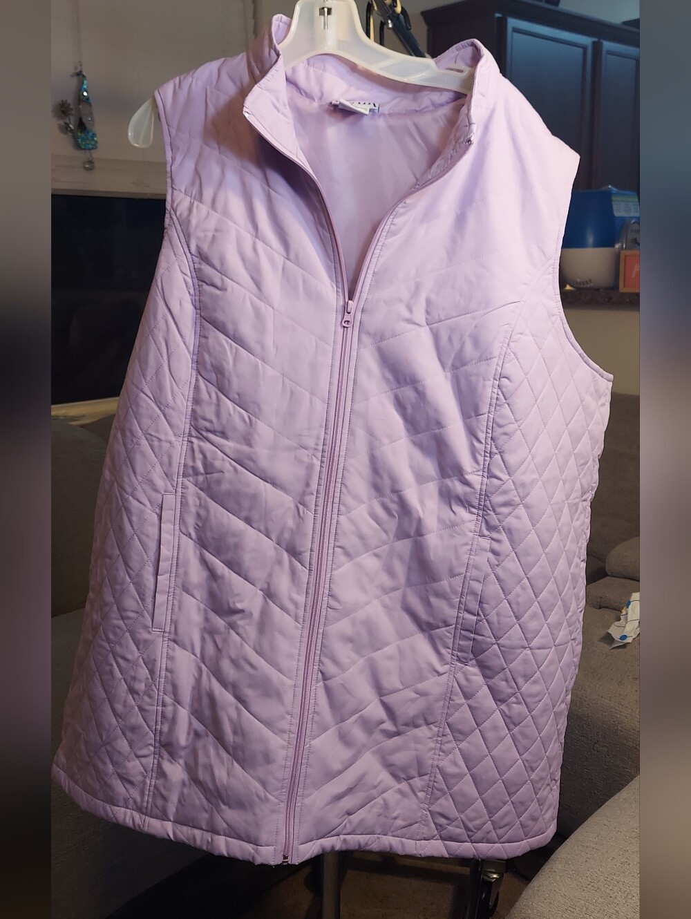 Blair Lavender Quilted Sleeveless Puffer Vest